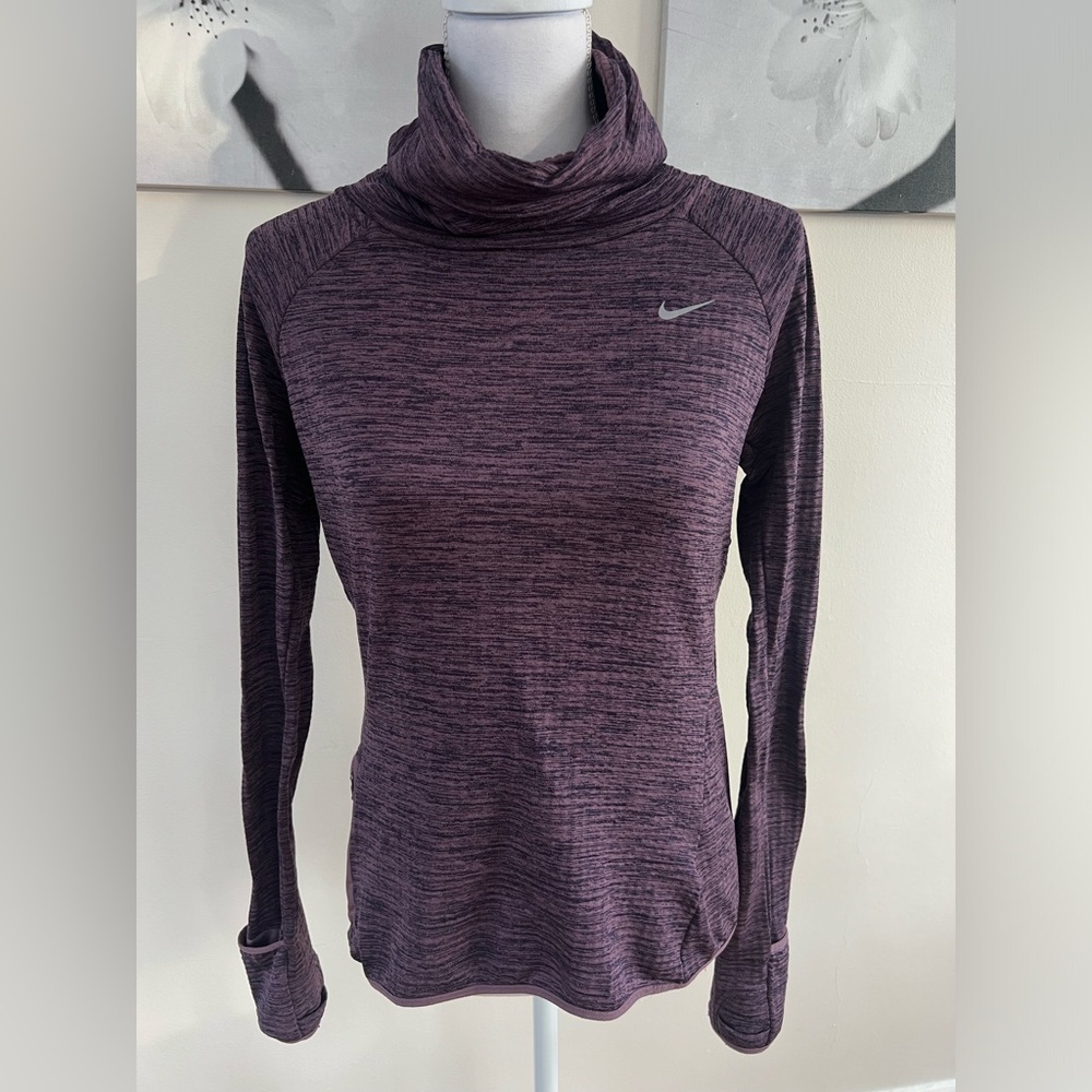 Nike Running Dri-Fit Heathered Purple Running Cowl Neck Pullover Size Small - Picture 3 of 9